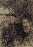 James Ensor Self-Portrait by Lamplight or In the Shadow oil